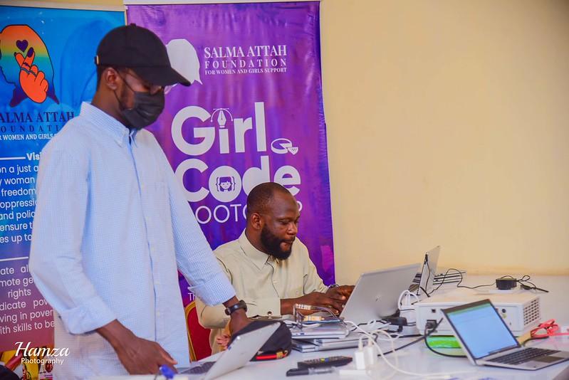 Girl Code Bootcamp banners and setup